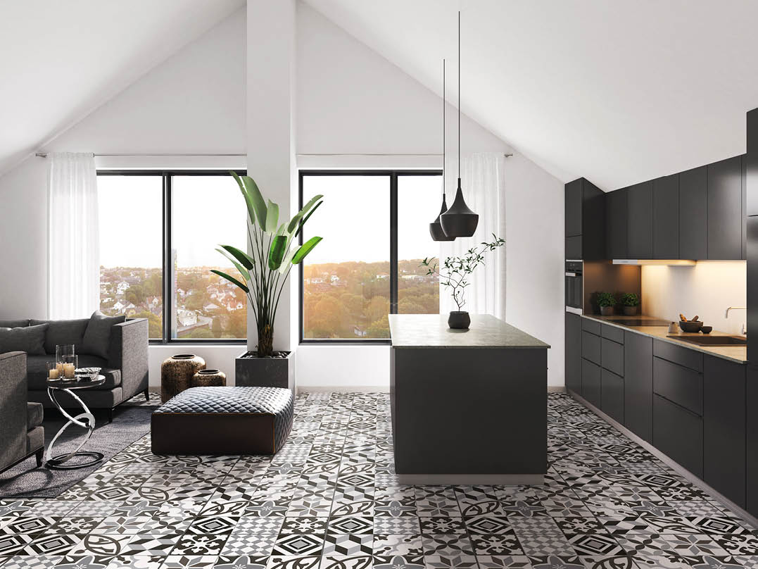 Modern loft interior. Render image.