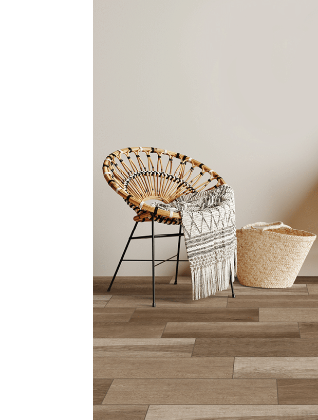 Mock up frame in cozy beige home interior background, Boho style, 3d render