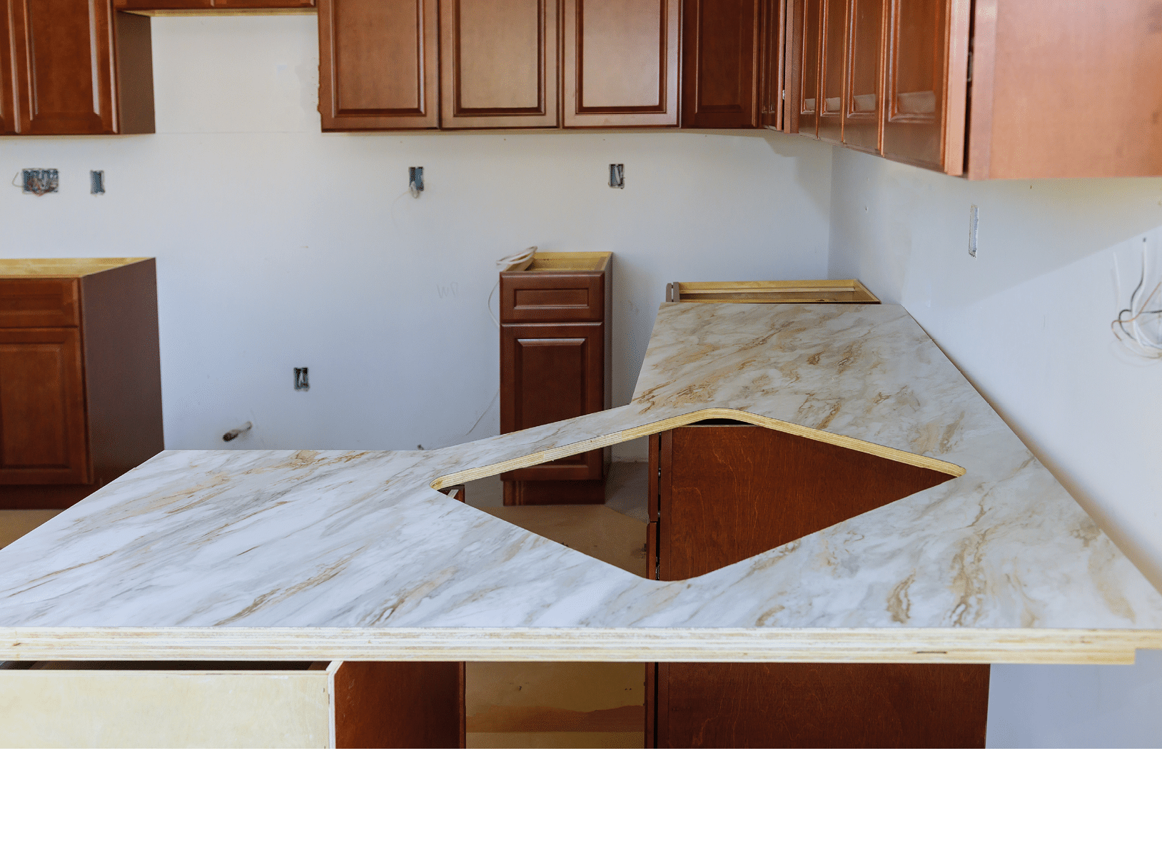Formica laminate counter top installing a kitchen assembling furniture